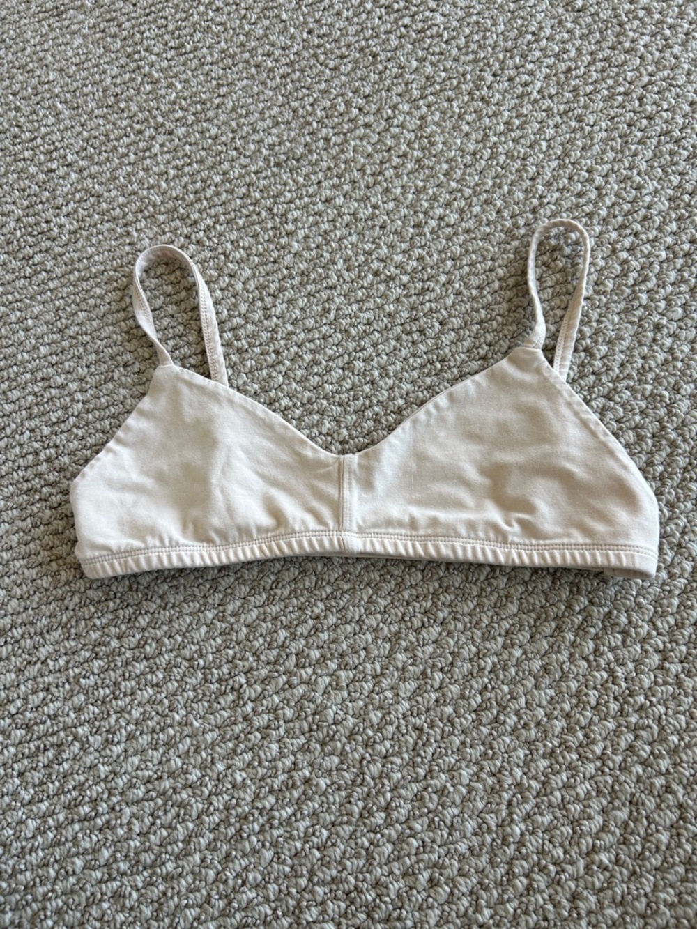 MATE the Label Soft Triangle Bralette - Beige/Cream